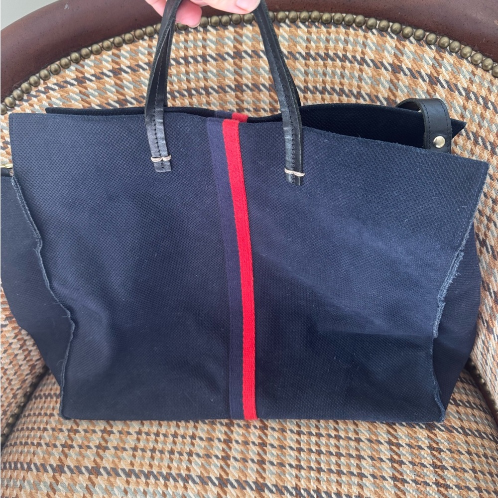 Clare V Navy Textured Fabric